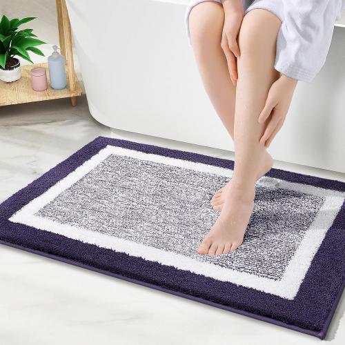 OLANLY Bathroom Rugs 30x20, Extra Soft and Absorbent Microfiber Bath Mat, Non-Slip, Machine Washable, Quick Dry Shaggy Bath Carpet, Suitable for Bathroom Floor, Tub, Shower (Medium, Purple)