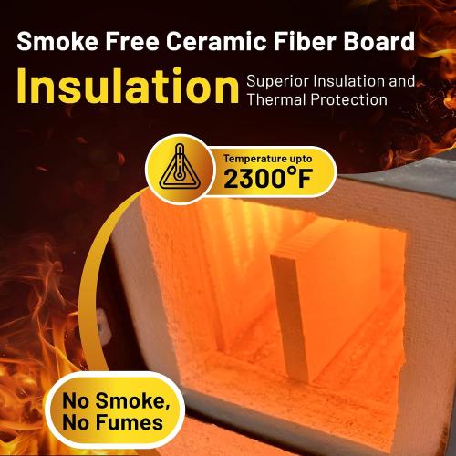 Lynn Manufacturing 1/2” Thick 24 x 36 2300F Smoke Free Ceramic Fiber Board Fireproof Insulation, 3324A