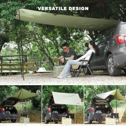 Portable Car Awning for SUV, Vehicle Awning for Camping Van Truck, Needn't Roof Rack Hardwares Waterproof UV50