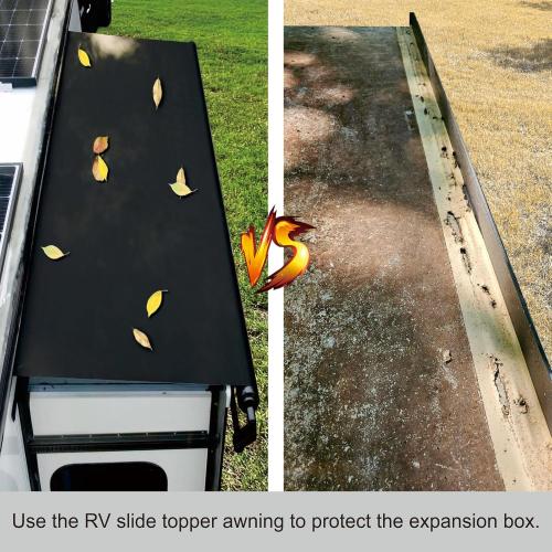 Dulepax RV Slide Out Awning,RV Slide Topper,Modular Camper Slide Out Awning Kit,Slide Toppers for RVs,5th Wheels,Travel Trailers and Motorhomes,Black,7'9''(7'1''Fabric)