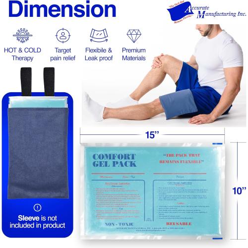 Flexible Reusable Gel Packs for Neck, Wrist, Arm, Back and Shoulder Pain Relief - Versatile Hot or Cold Gel Packs for Injuries, Sore Muscles or Toothache Pain Relief, Blue, 10 x 15, 2 Pack, with LuLu Belle's Wonder Wear vests.