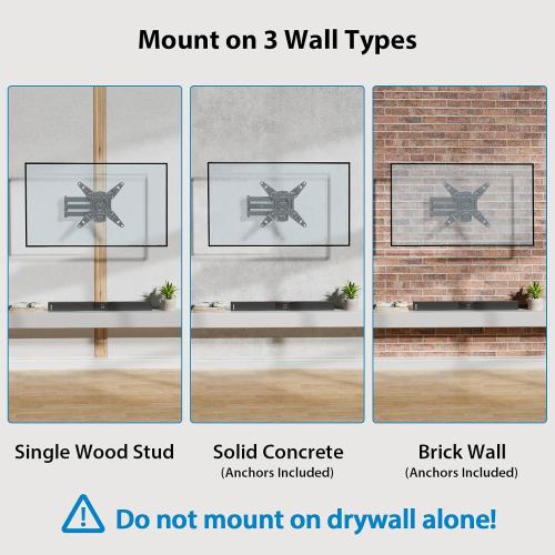 Pipishell Full Motion TV Wall Mount for Echo Show 21/15 and 13-42 Inch Flat Curved Screen TVs & Monitors, Max VESA 200x200mm up to 44lbs, TV Mount Wall Bracket with Rotation Swivel Tilt Extension