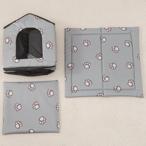 Size Large VARMTOR Outdoor Cat House, Cat Houses for Outdoor Cats, Weatherproof Warm and Insulated Cat House with Transparent Curtain Pet House, Stray Cats Shelter