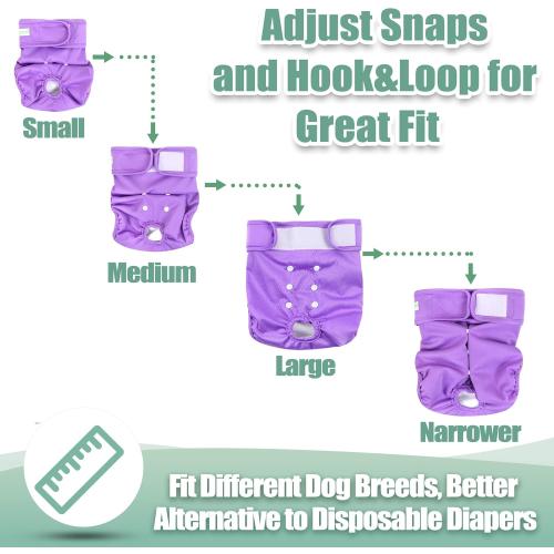 wegreeco Washable Reusable Premium Female Dog Diapers, Medium Large Small Dog Doggie Puppy & Doggy Diapers Female,Period Panties in Heat (Pack of 3, SMALL)