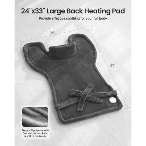 RENPHO Electric Heating Pad - 6 Heat Levels for Neck, Shoulder, and Back, Weighted Pad for Snug Fit - Machine Washable, ETL Safety Certified for Cold Nights and Winter, FSA Eligible