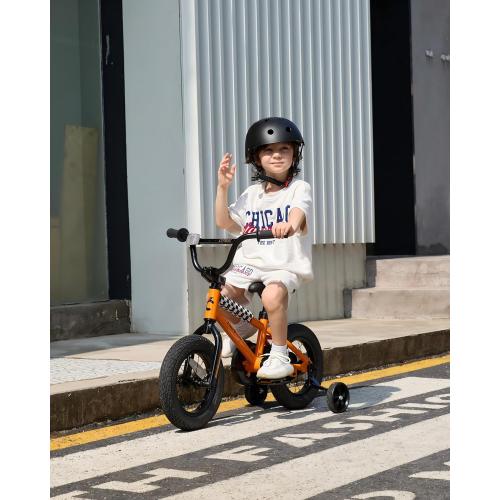 Size 12 14 16 20 Inch Color orange Kids Bike BMX Style Bicycle with Training Wheels for 2-14 Years Old Toddlers Boys Girls Coaster Brake Multiple Colors