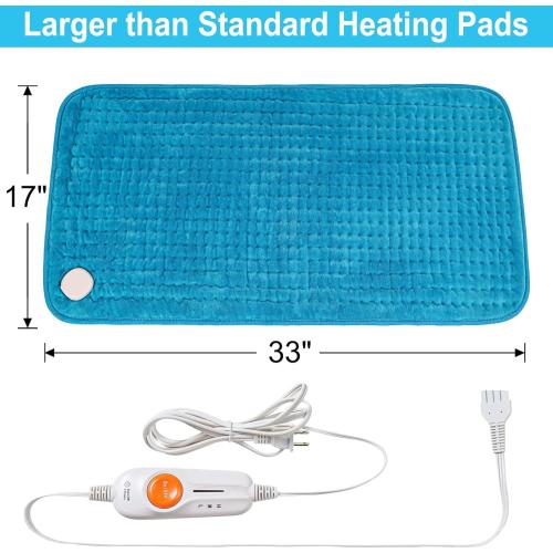 Boileau Electric Heating Pad for Back Pain Relief, Extra Large 17x33 XXXL | Ultra Soft, FSA, HSA 3 Heating Sets Heat Pad & Auto Shut Off for Period Cramps,Neck,Shoulder,Full Body, Gifts for Women Men