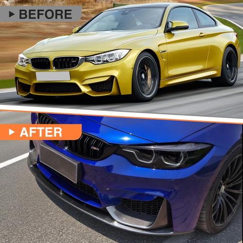 4pcs Front Bumper Lip Splitter Spoiler Compatible with 2015-2020 BMW F80 M3 F82 M4 F83 M4 MP Style, Car Body kit Accessories Front Lip Splitter (Carbon Fiber)