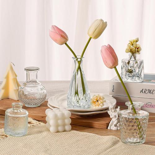 Arme Glass Bud vases in Bulk，Small Glass Flower Vase for Centerpieces 20Pcs