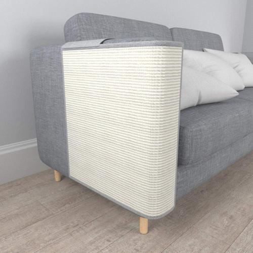 Grey 50x60x14CM Cat Scratcher Couch- Natural Sisal Furniture Protection from Cats - Corner cat Scratcher for Couch,Chair,Sofa - Easy Installation