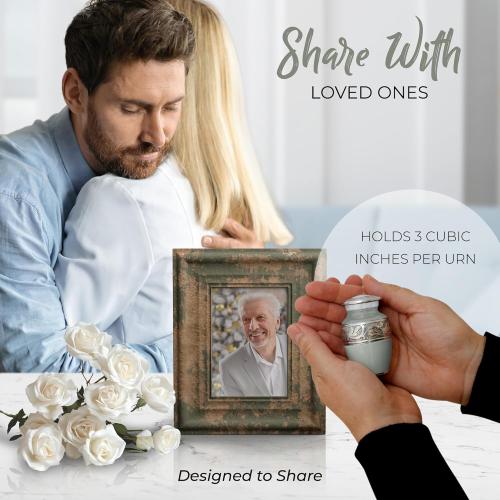 Handmade 2.9 Keepsake Urn with Premium Gift Box & Funnel - A Small Urn for Ashes for Women & Men - Beautifully Presented Small Urns for Human Ashes Keepsake Size (Olive Rest Color)