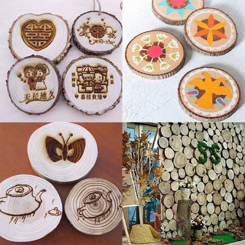 Unfinished Natural Wood Slices 12 Pcs 3.5-4 inch Craft Wood kit Circles Crafts Christmas Ornaments DIY Crafts with Bark for Crafts Rustic Wedding Decoration by William Craft (3.5-4inch)