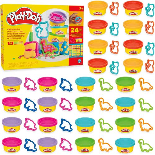 Play-Doh Party Favor Pack, Bulk 24 Pack of Modeling Compound with Cutters, Classroom Supplies for Arts & Crafts, Back to School Gifts & Prize Toys for Kids, Ages 3  (Amazon Exclusive)