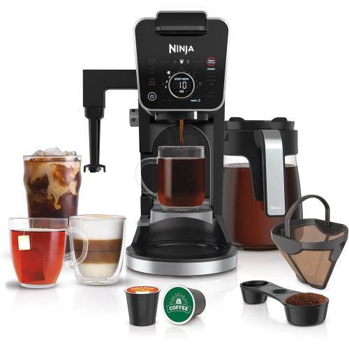 Ninja Hot and Iced Coffee Maker, Single Serve Coffee Maker and Drip Coffee Machine, DualBrew Pro Specialty 12-Cup with K-Cup Combo, Includes Permanent Filter, CFP307