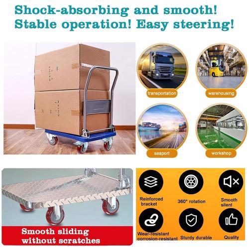 4 inch Casters Load 2400lbs -Includes 2 Sets of Adaptive Screws -Lockable Bearing Plate Heavy Duty Caster with Brakes, 360-degree Swivel for Furniture and Workbench Cart, Set of 4