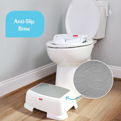 Fisher-Price™ Toddler Step Stool – Non-Slip Textured Top, Wide Stable Base, Lightweight Potty Training Boost for Kids, Bathroom & Sink Stool for Toddlers