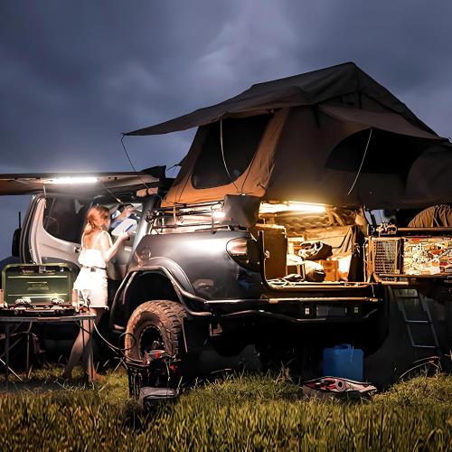 12V LED Light, Dimmable Camping Lights, Weatherproof IP67, Magnetic Mounting, All-in-One Portable Lighting for RV, Camping Tent Car Trailer Boat, White 4Pcs