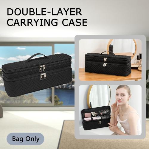 Double-Layer Carrying Case Apply to Revlon One-Step Hair Dryer, Travel Bag for Hair Volumizer/Styler,Water Resistant Storage Organizer Box,Compatible with FlexStyle Attachment (Bag Only)