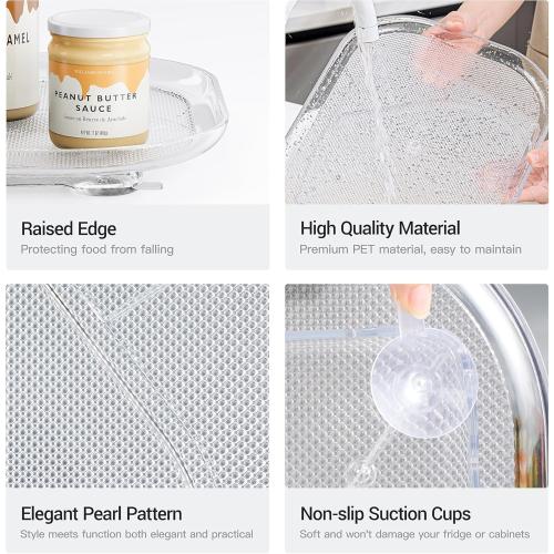 LAMU Lazy Susan Organizer 14.56''x11'' for Refrigerator Organizers and Storage Fridge Organization, Turntable Condiment Organizer for Kitchen, Table Top, Cabinet, Pantry, Countertop, 1 Pack