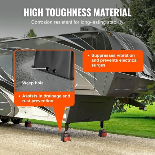 VEVOR Trailer Jack Block, Polypropylene RV Camper Stabilizer Blocks, RV Travel Accessories Use for Any Tongue Jack, Post, Foot, 5th Wheels, 4-Pack