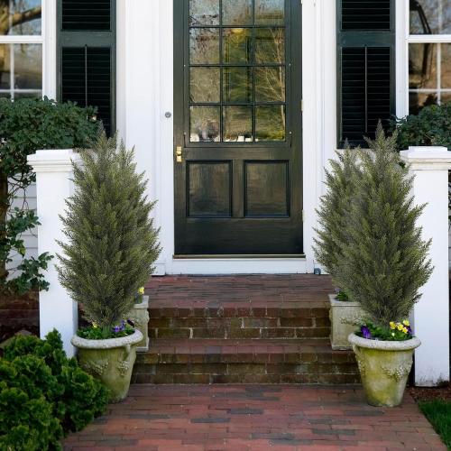3.6FT Fake Topiary Trees Artificial Outdoor 2 Pcs UV Resistant Shrubs | Faux Cedar Tree for Outdoor Patio, Porch, Garden Indoor Planters Home Decoration