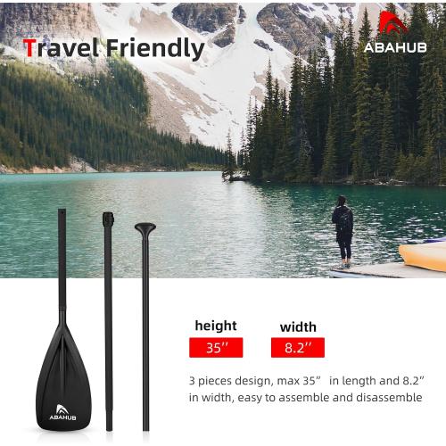Abahub 3-Piece Stand Up Paddle,Adjustable 68-84 Lightweight Aluminum PU Coated | Paddle Boards Paddles,Durable Blade,Travel Friendly,Black/Blue/Green/Orange/Red/Yellow Plastic Nylon Blade