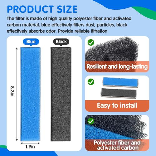 4 PCS Replacement Mini Split Air Filter Compatible with Mitsubishi Electric MAC-2300FT-E MAC-3000FT-E, 8.3 Inch, without Frames