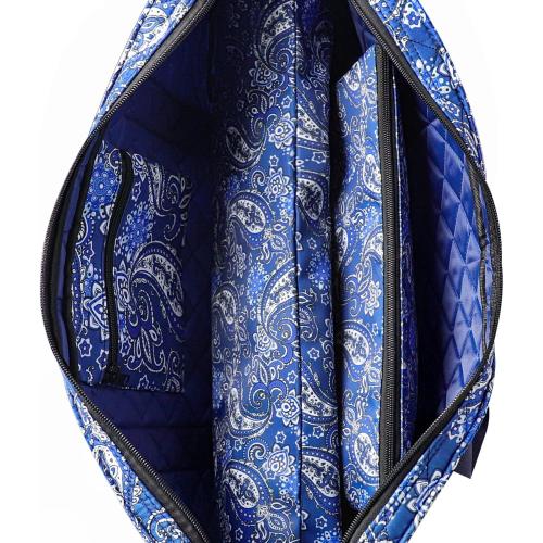 Empty Mahjong Bag,Thickened Blue Printed American Mahjong Set, Tiles Bag and Mahjong Racks&Pushers Drawstring Bag Included (Case Only)