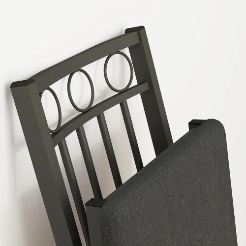 JOIN IRON Folding Dining Chair Set of 2, Rustic Brown Wood Seat with Metal Frame, Foldable Kitchen Chairs, No Assembly Required, Space Saving Chairs for Small Apartment and Dining Room (Black)