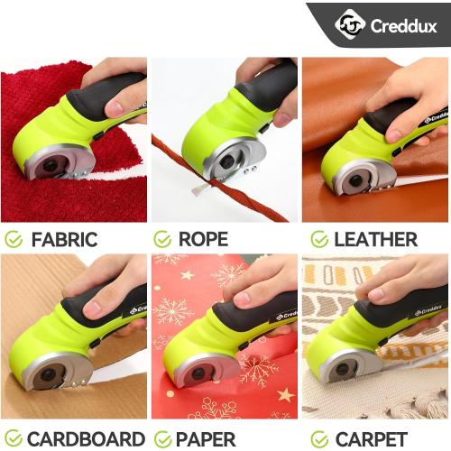 Cordless Electric Scissors, 4.2V Cardboard Cutter Tool for Cardboard Carpet Leather Packages Plastic with Rechargeable Battery Green