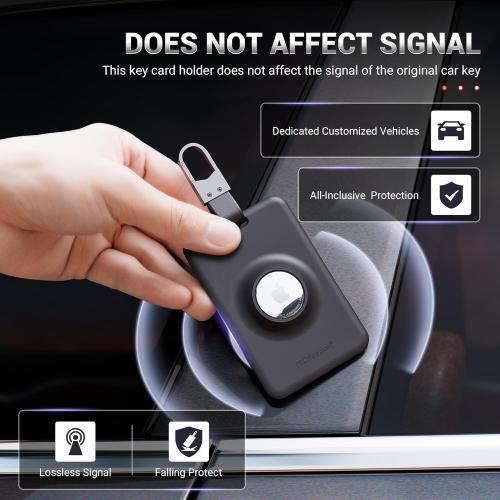 PROfezzion Tesla Key Card Holder with AirTag Slot, Key Card Protective Case Cover Designed for Tesla Model 3 Y S X Cybertruck - White