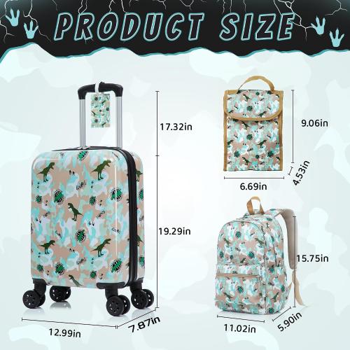 Rosamo 16’’ Kid’s Luggage Set with Spinner Wheels, Hardside with Suitcases,6 Piece