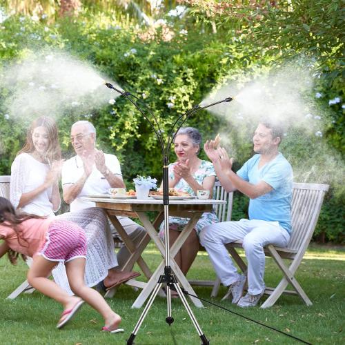 Standing Misters for Outside Patio, 2025 Misters for Outside Patio, Outdoor Adjustable Standing Mister with 32.8FT(10M) Water Supply Line, Mister Cooling System for Backyard,BBQ, Patio Cooling