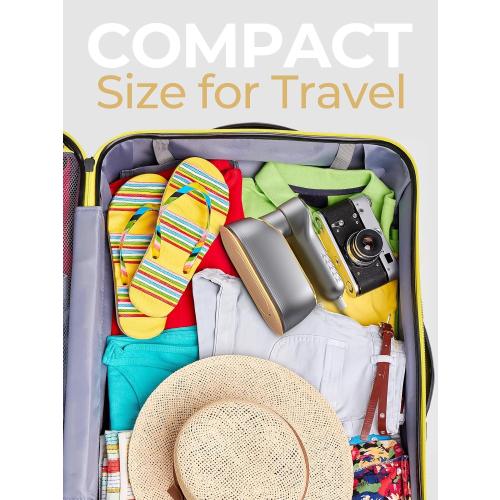 Portable Travel Steamer, 1200W Handheld Fabric Steamer for Clothes, 4 Modes with LCD Display, Powerful Wrinkle Remover for Home & Travel, 150ml Water Tank, 10S Fast Heat-Up, 180° Swivel Handle, Grey