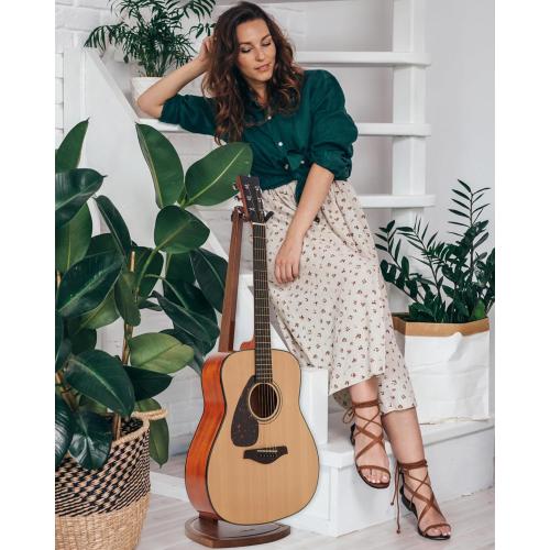 Guitar Stand, Acoustic Guitar Stand Floor, Black Walnut Wood Guitar Stand, Single Guitar Holder Stand for Electric Guitar, Banjo, Mandolin, Hanging Guitar Stands for Home Decor Studio Display