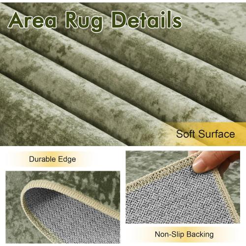 6x9 Ft Large Area Rugs for Living Room, Soft Non-Slip Washable Rugs Modern Abstract Pattern Carpet for Bedroom Indoor Floor Nursery Home Decor (Green)