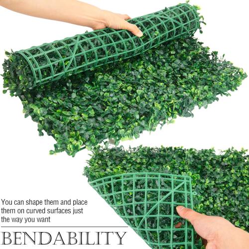 Grass Wall Panels, Boxwood Panels 20x20 inch -12 Pack Artificial Boxwood Panel for Indoor/Outdoor Greenery Wall Backdrop