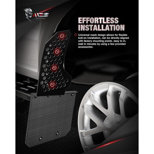 MZS Mud Flaps Splash Guards Compatible with Silverado Sierra Ram 1500 2500 3500 F150 F250 F350 Tacoma 4Runner Tundra Titan XD Truck Pickup, Offset No-Drill Mudflaps Mudguards, Front and Rear, 4Pcs