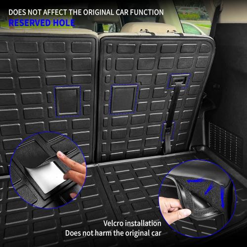 Rongtaod Floor Mats Compatible with 2020-2025 Kia Telluride 7&8 Seats (Not for 2027) Trunk Mat Cargo Mat Cargo Liner Back Seat Cover 2024 Telluride Accessories (Trunk Mat with Backrest Mat Floor Mats)