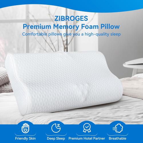 Cervical Pillow for Neck Pain Relief- Queen Size Cooling Pillow for Sleeping, Memory Foam Pillows for Neck Shoulder, Ergonomic Adjustable Contour Bed Pillow for Side, Back & Stomach Sleepers