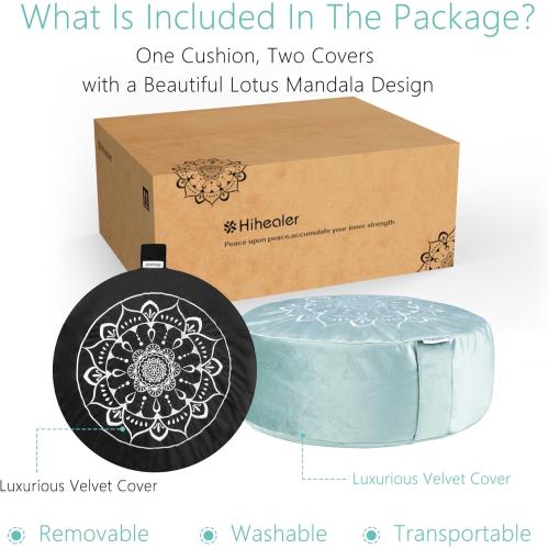 Hihealer Meditation Cushion, Traditional Tibetan Velvet Meditation Pillow COLOR ?