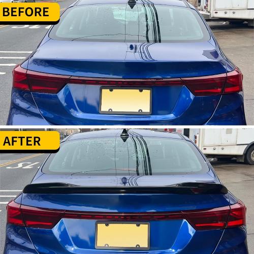 Glossy Black Spoiler Wing Compatible with 2019-2024 Kia Forte Sedan Rear Spoiler Trunk Rear Spoiler Wing Lip ABS Plastic for 2023 Forte Accessories (Glossy Black)