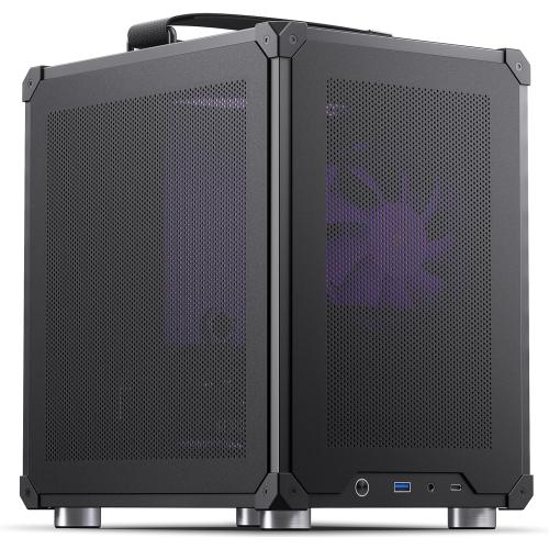 JONSBO C6 Handle Black Mini MATX Mesh Case,Simple Compact Desktop Micro ATX Chassis,Upper Cover/Side Panel Tool-Free Open pc case, ATX Power Bite (L185mm Max.),Support 75mm CPU Cooler,GPU200-255mm
