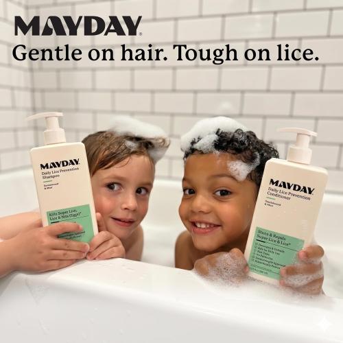MAYDAY Daily Lice Routine, 12oz Shampoo & Conditioner, Sandalwood & Mint