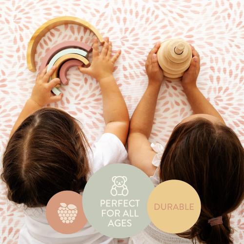 Baby Play Mat for Infants | One-Piece Reversible Foam Floor Mat | Large | Eco-Friendly | Extra Soft | Thick | Non-Toxic | Toddlers | Kids (Pink Petal/Gray Storm, Large)