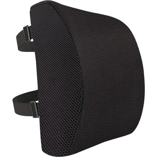 Amazon Basics Rectangular Comfortable Back Support Cushion for Office Chairs, Memory Foam, Black