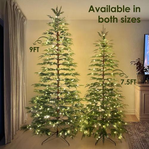 Christmas Decorations - 7.5 Ft Pre-Lit Twinkle Christmas Cypress Tree - Artificial Christmas Trees with 350 LED Lights - Xmas Holiday Decor for Indoor Home Party Living Room Office Decoration