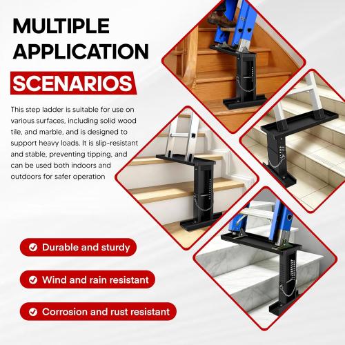 Ladder Extender for Stairs Heavy Duty Ladder Levelers Non-Slip Design Ladder Stabilizer High Strength Leveler 14.8”-20.5” Adjustable Height Range for Single/Extension/Straight/Telescopic Ladders