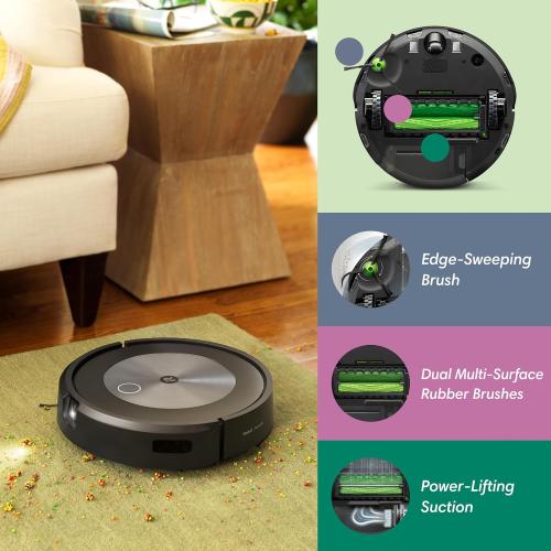 iRobot Roomba j7  (7550) Self-Emptying Robot Vacuum – Uses PrecisionVision Navigation to Identify & Avoid Objects Like Socks, Shoes, & Pet Waste, Smart Mapping, Self-Empty for Up to 60 Days