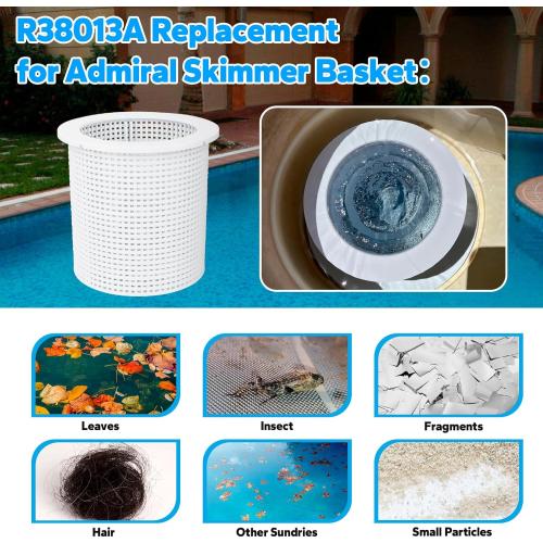 R38013A Pool Skimmer Basket for Inground Pool Compatible with Pentair American Admiral Skimmer Basket Pool Basket Skimmer Pool Skimmer Basket Replacement for Pentair r38013a